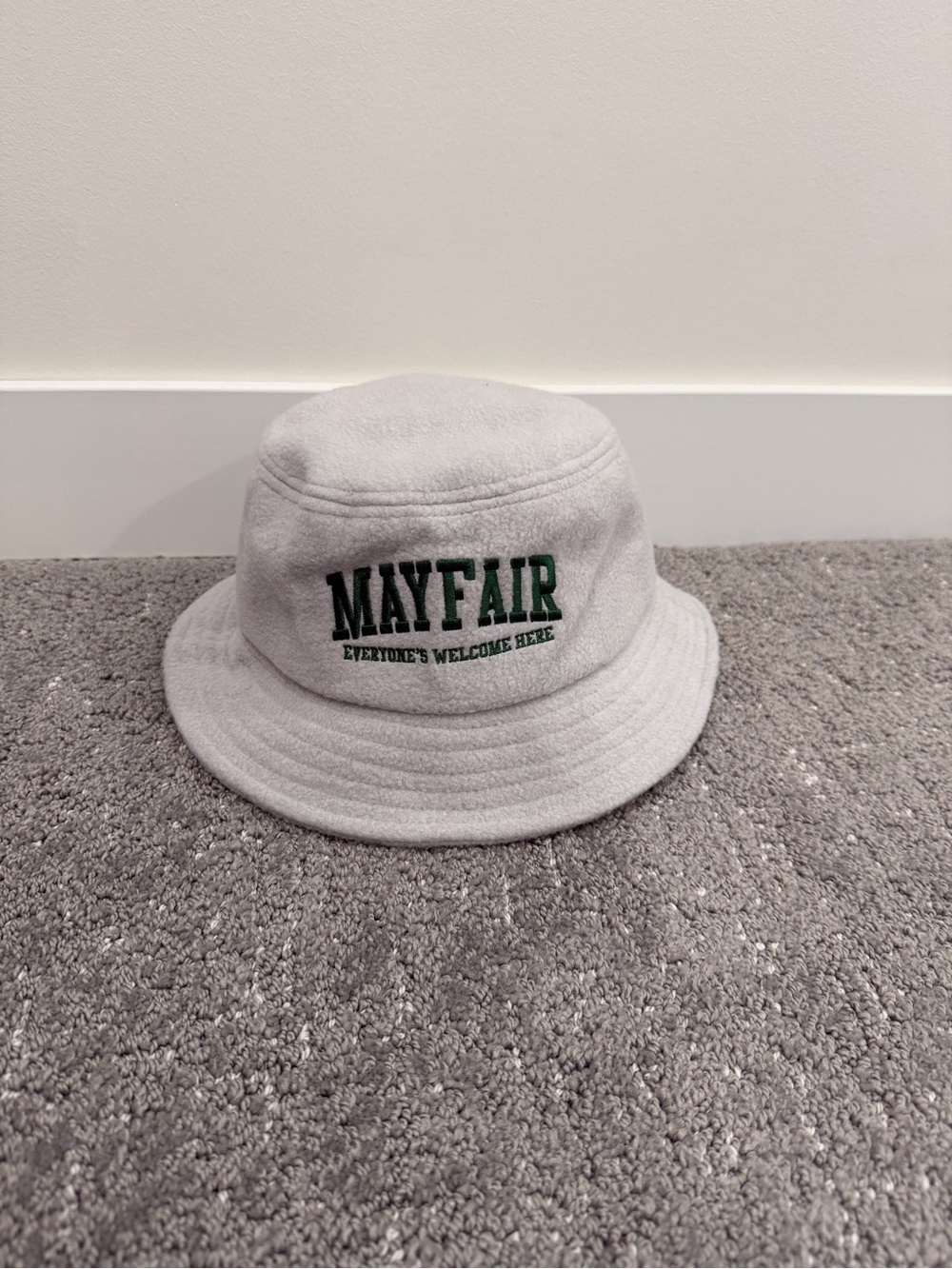 Mayfair Embroidered Light Gray Bucket Hat - Women's Accessory